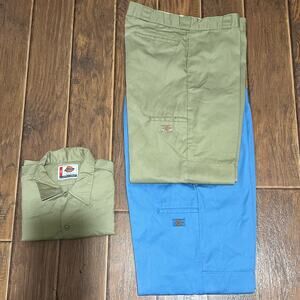 ☾ Vintage Dickies Men’s Pants & Shirt size 38 X 32 Lot of 3 (3A-B)